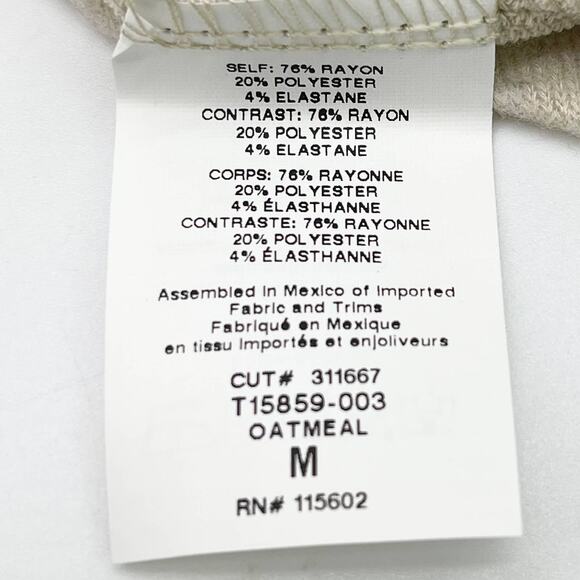 Lush Knit Top Sweater Womens Medium Turtleneck Oatmeal Minimalist Lagenlook Fall - Picture 6 of 6